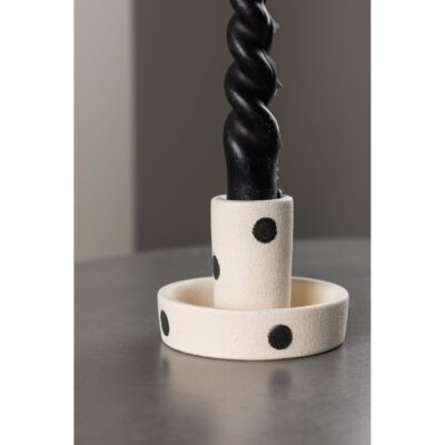 witte kaarsenhouders met zwarte stippen afbeelding 3