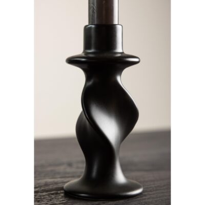 mat zwarte keramische kandelaar 12 cm afbeelding 2