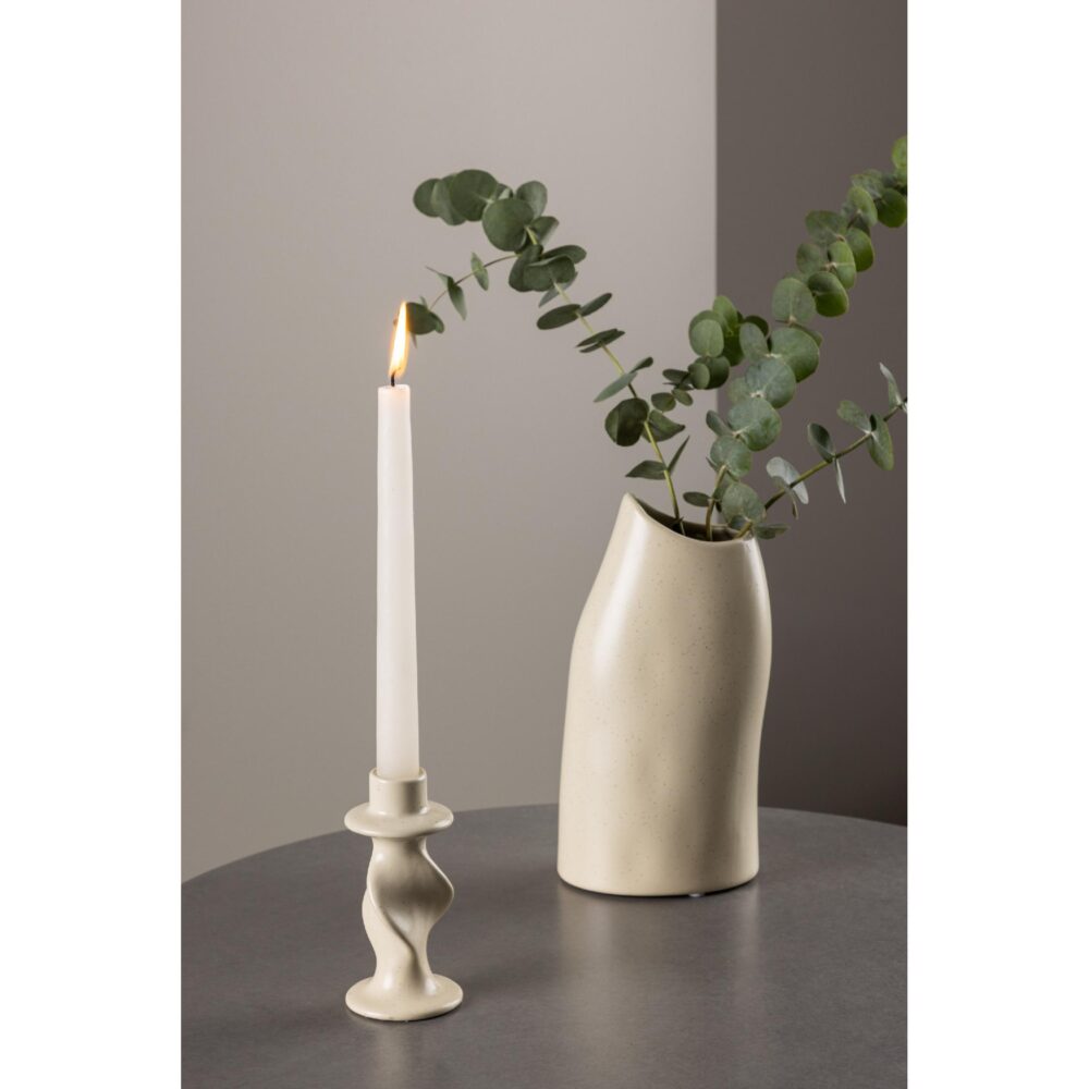 beige keramieken kandelaar 12 cm afbeelding 4