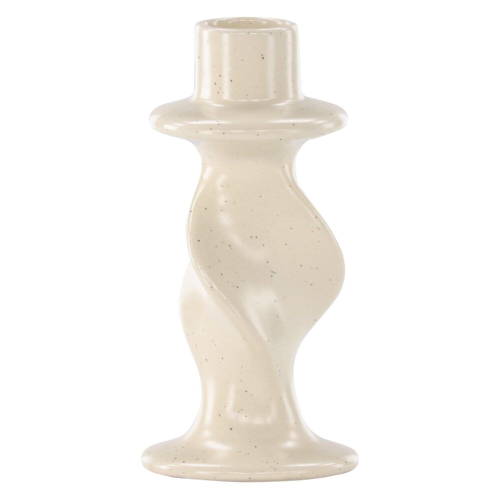 beige keramieken kandelaar 12 cm afbeelding 1