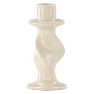 beige keramieken kandelaar 12 cm afbeelding 1