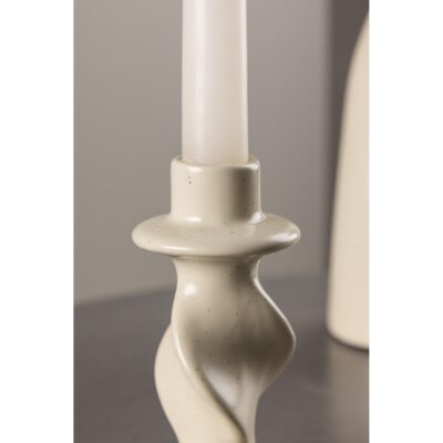 beige keramieken kandelaar 12 cm afbeelding 3