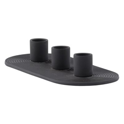 zwarte kandelaar voor 3 kaarsen afbeelding 3