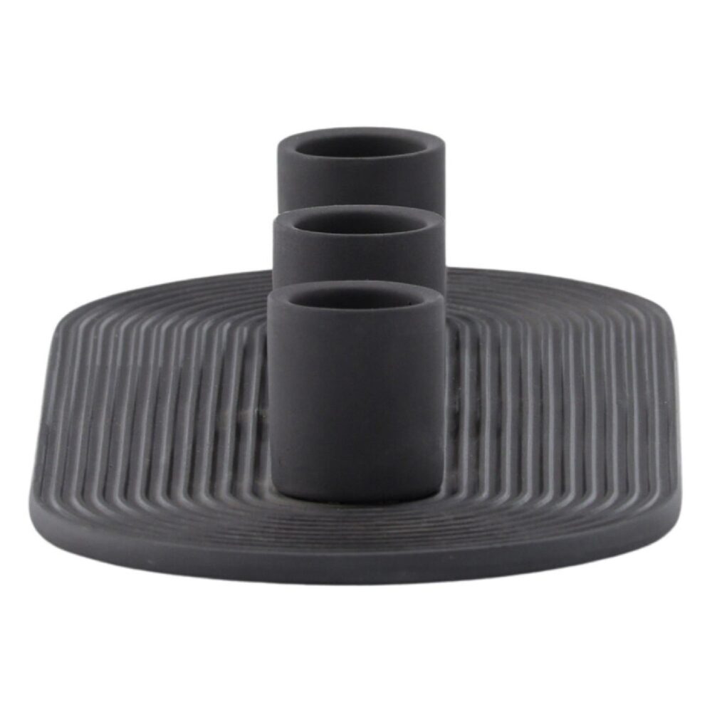 zwarte kandelaar voor 3 kaarsen afbeelding 4