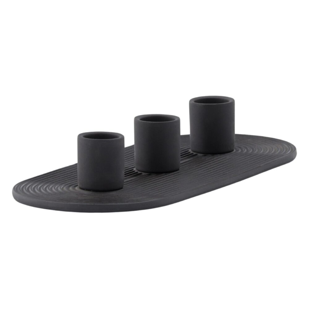 zwarte kandelaar voor 3 kaarsen afbeelding 5