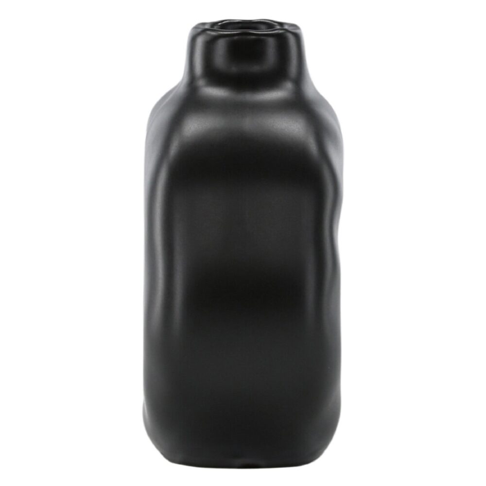 zwarte steengoed kandelaar voor dinerkaars afbeelding 2