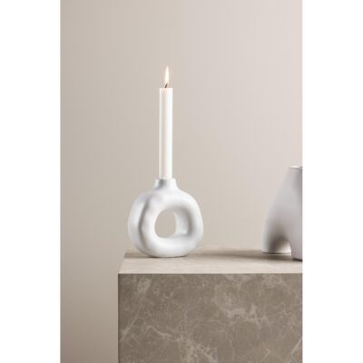 witte steengoed kandelaar 13 cm afbeelding 7