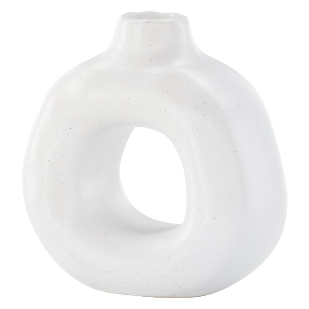 witte steengoed kandelaar 13 cm afbeelding 2