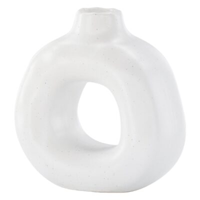 witte steengoed kandelaar 13 cm afbeelding 2