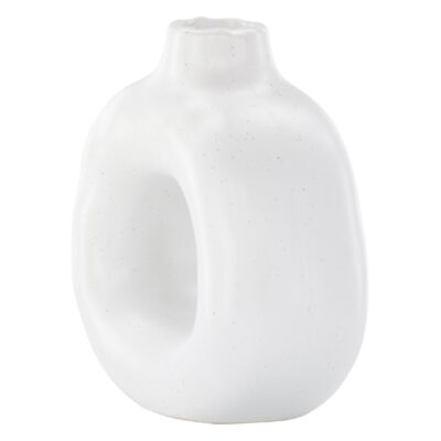 witte steengoed kandelaar 13 cm afbeelding 3