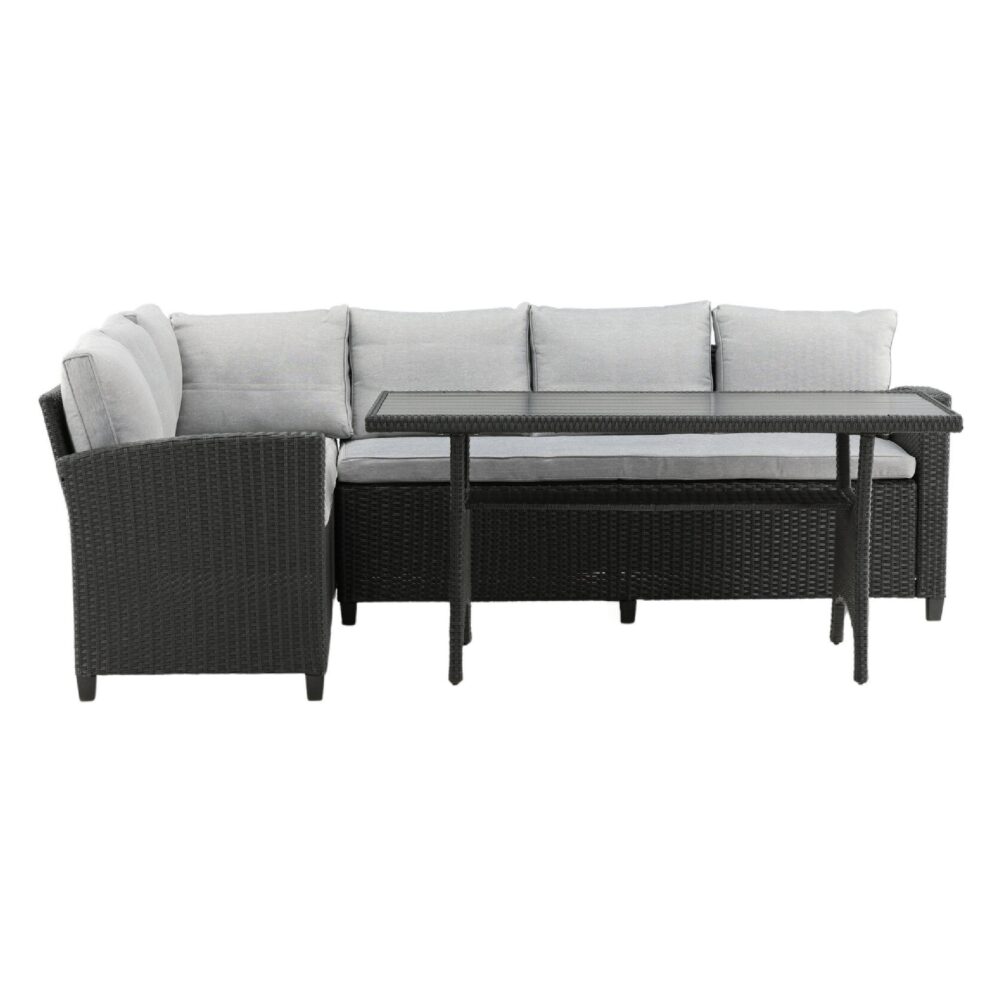 zwarte kunstrotan hoek loungeset afbeelding 1