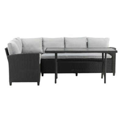 zwarte kunstrotan hoek loungeset afbeelding 1