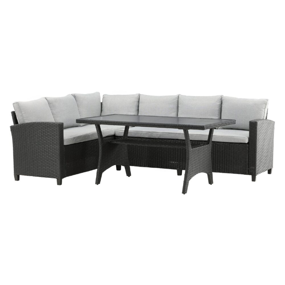 zwarte kunstrotan hoek loungeset afbeelding 2