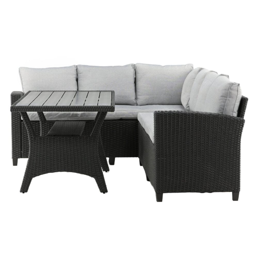 zwarte kunstrotan hoek loungeset afbeelding 4