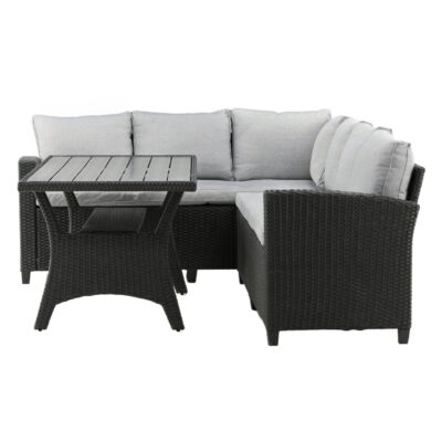 zwarte kunstrotan hoek loungeset afbeelding 4