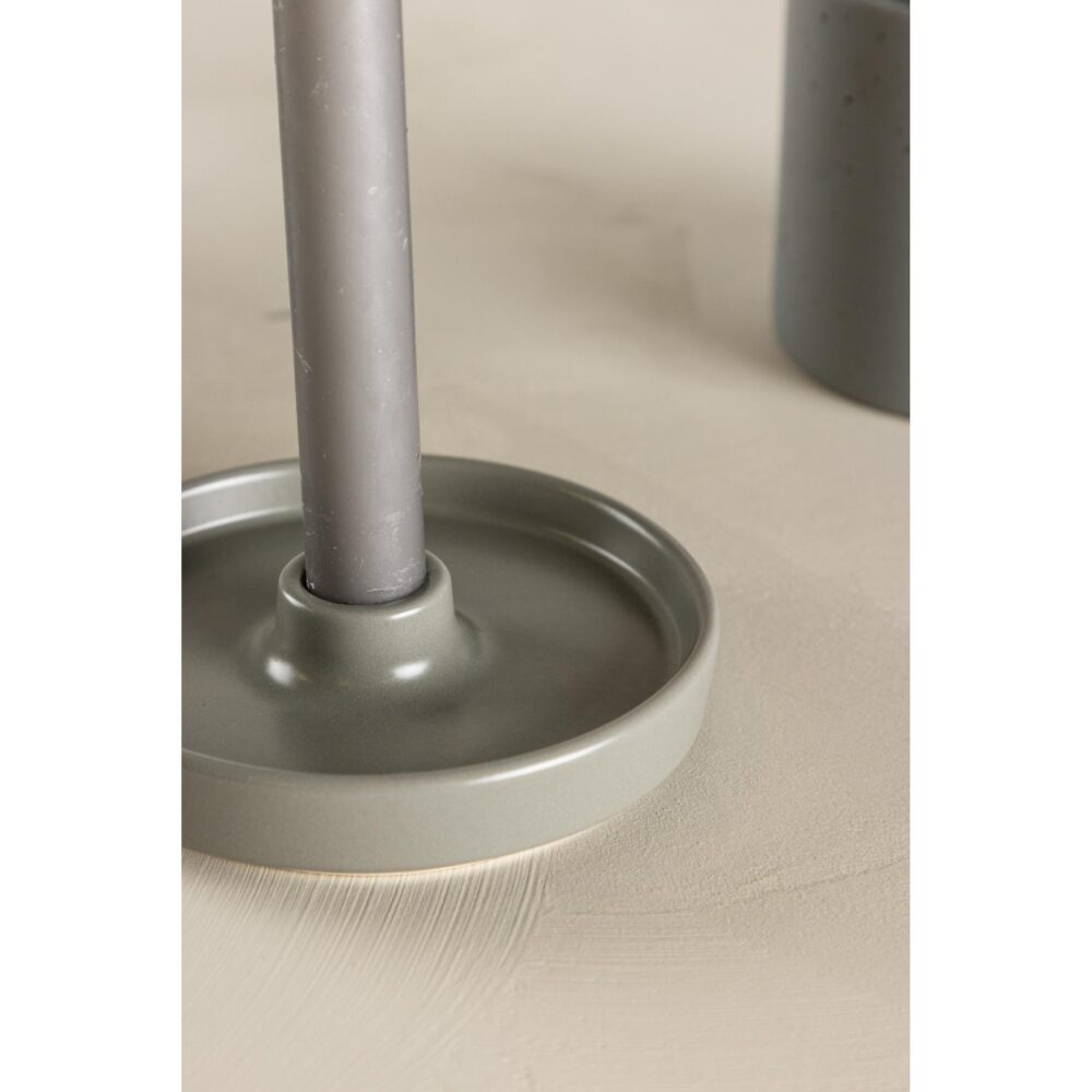 grijze steengoed kandelaars set van 2 afbeelding 3