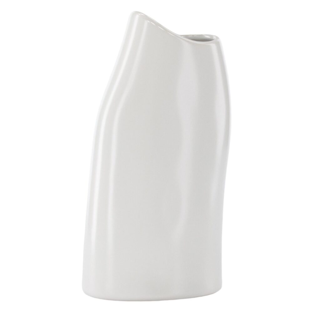 smalle witte keramische vaas afbeelding 3