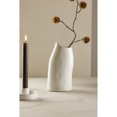 smalle witte keramische vaas afbeelding 4