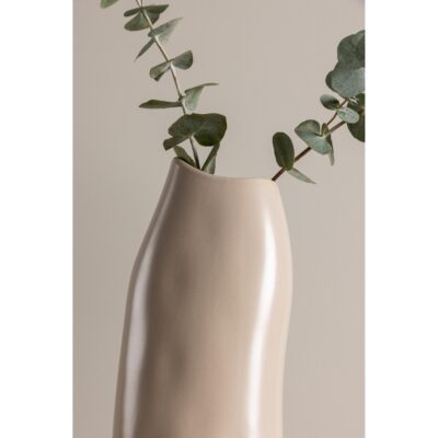 beige keramische vaas 23 cm afbeelding 7