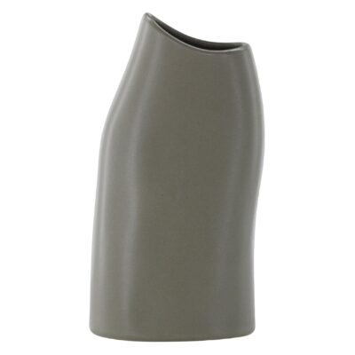 donkergrijze keramische vaas 23 cm afbeelding 1