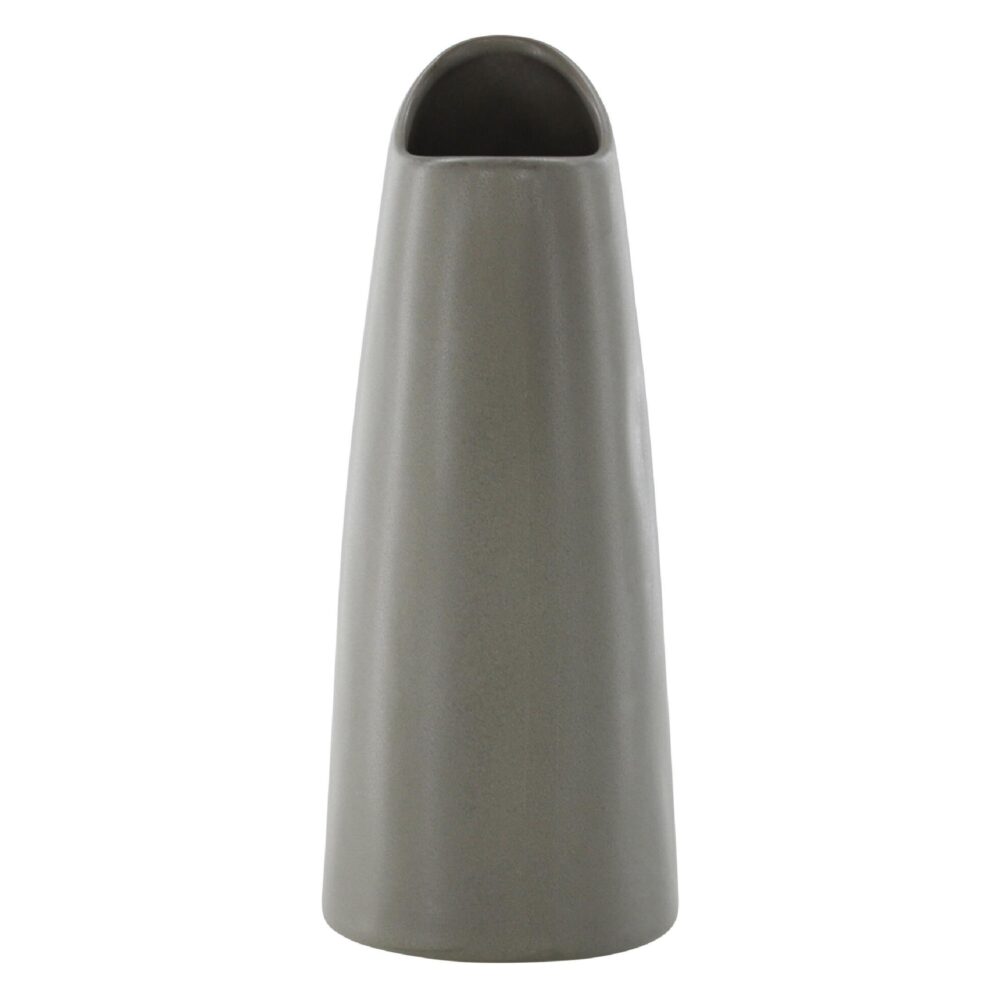 donkergrijze keramische vaas 23 cm afbeelding 4