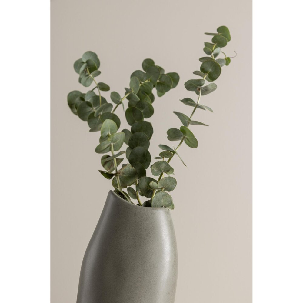 donkergrijze keramische vaas 23 cm afbeelding 7