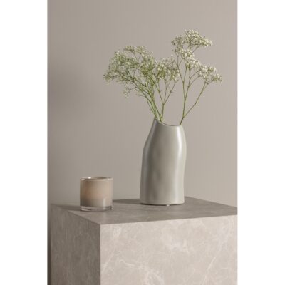 lichtgrijze keramische vaas 23 cm afbeelding 7