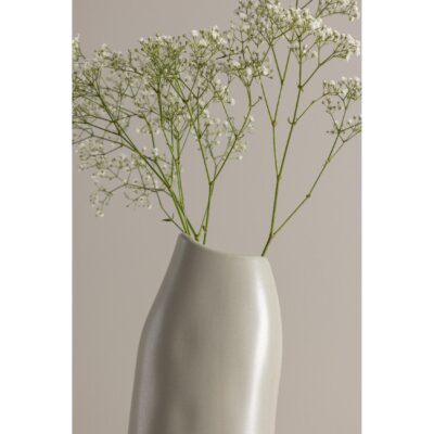 lichtgrijze keramische vaas 23 cm afbeelding 6