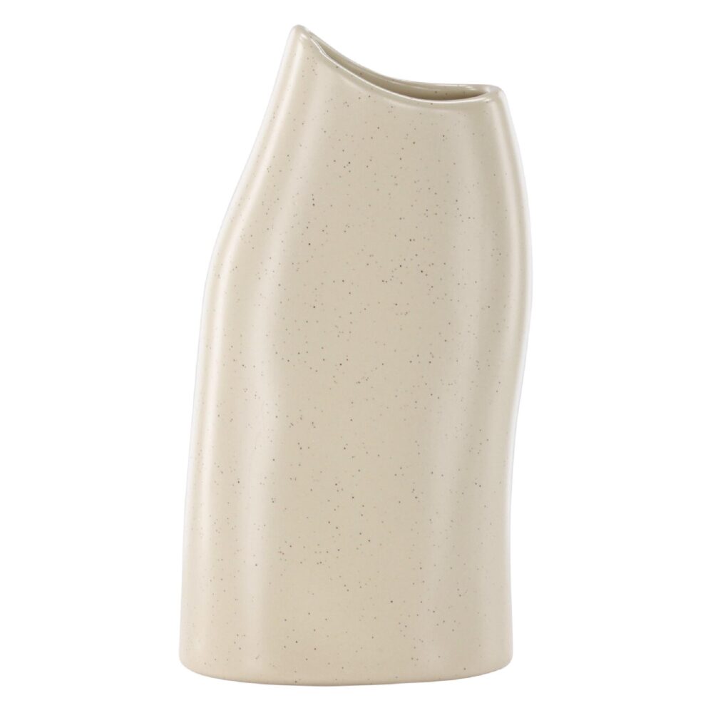 beige keramische vaas met zwarte stippen afbeelding 1