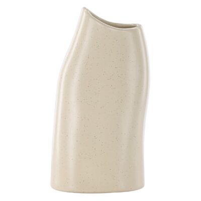 beige keramische vaas met zwarte stippen afbeelding 1