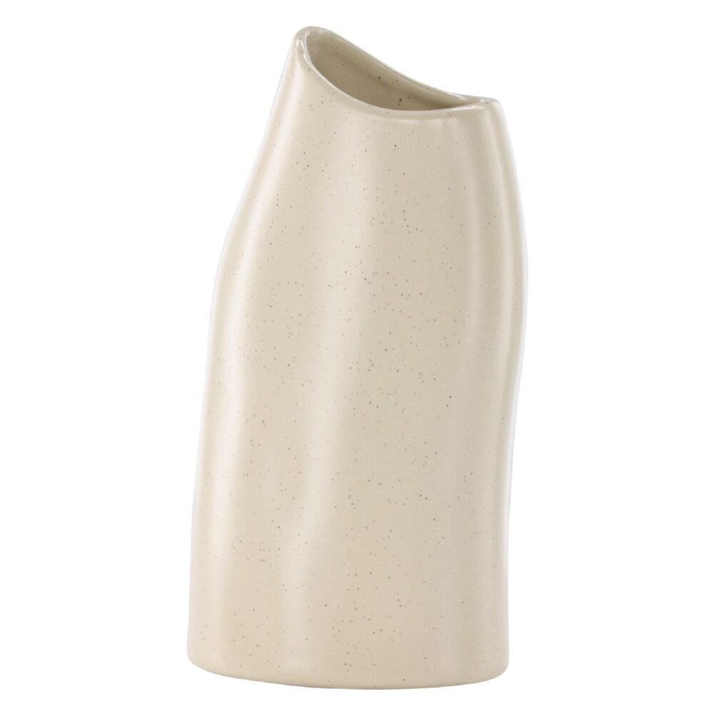 beige keramische vaas met zwarte stippen afbeelding 2