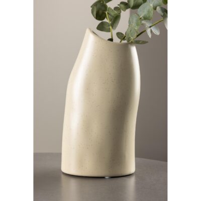beige keramische vaas met zwarte stippen afbeelding 6