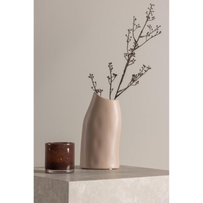 lichtroze keramische vaas 23 cm afbeelding 7