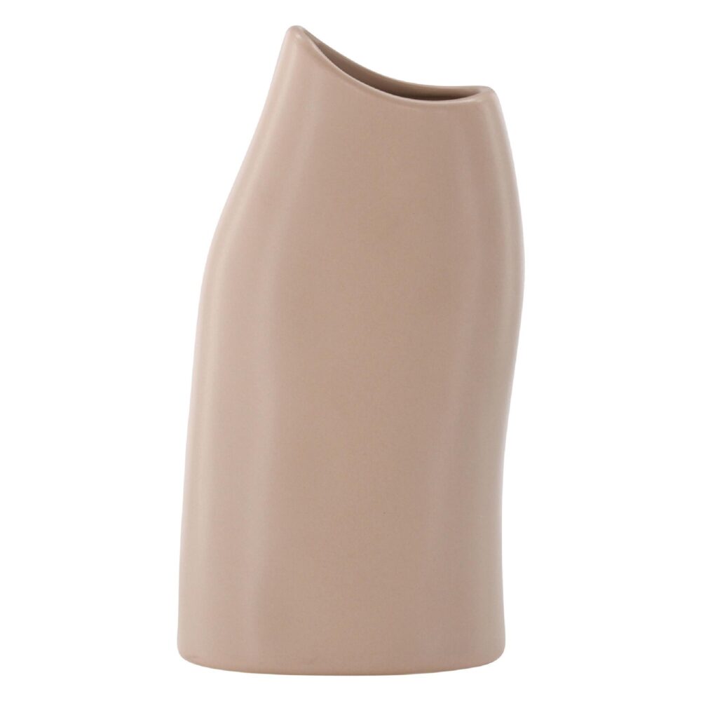 lichtroze keramische vaas 23 cm afbeelding 1