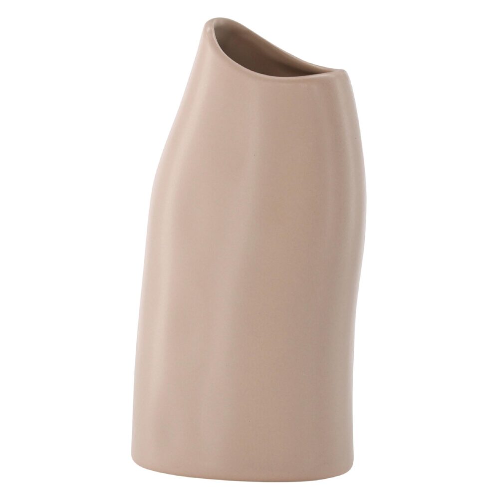 lichtroze keramische vaas 23 cm afbeelding 2