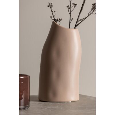 lichtroze keramische vaas 23 cm afbeelding 6