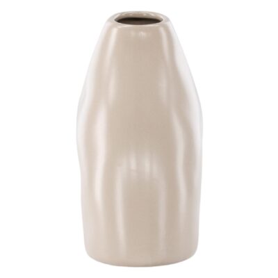 beige keramische vaas 15 cm afbeelding 4