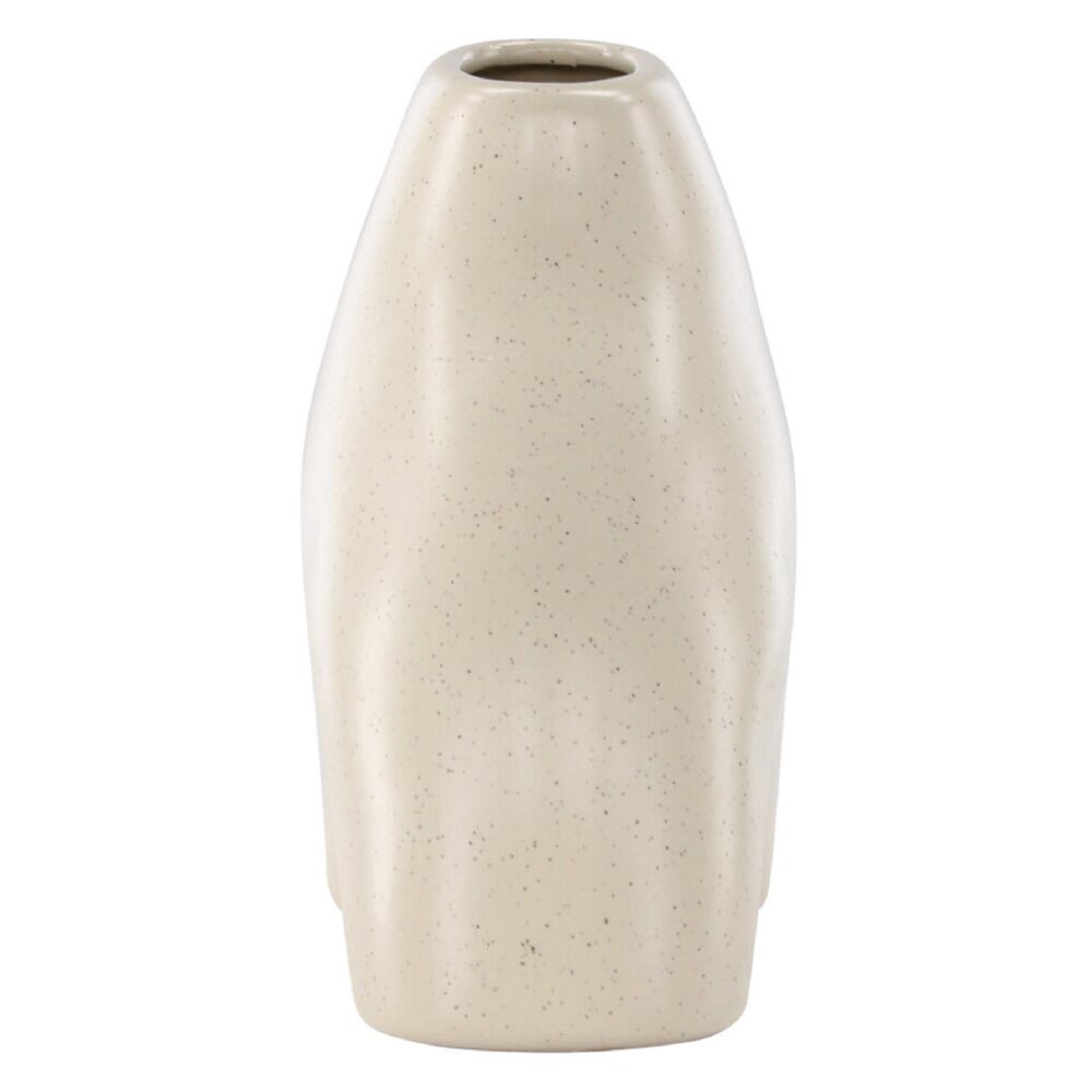 beige keramische vaas 15 cm afbeelding 4