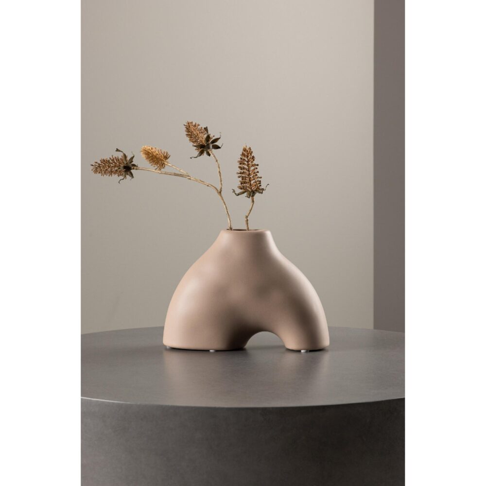 lichtroze keramische vaas 15 cm afbeelding 6