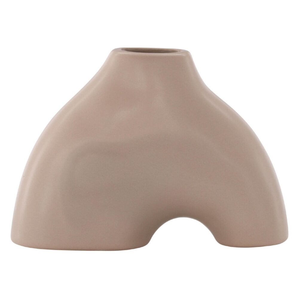 lichtroze keramische vaas 15 cm afbeelding 1