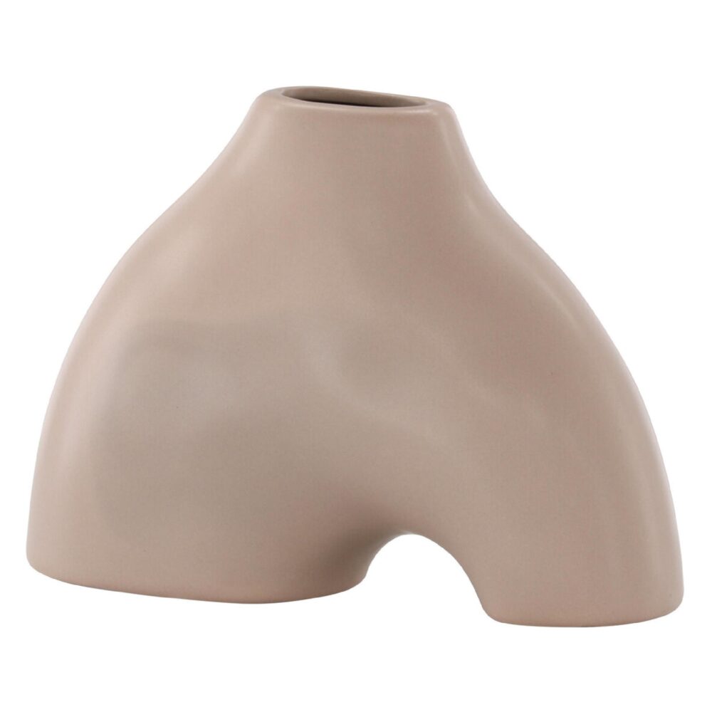 lichtroze keramische vaas 15 cm afbeelding 2