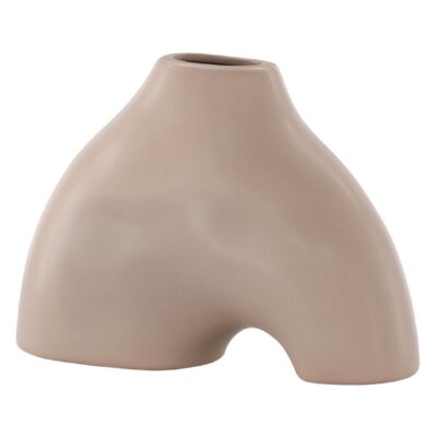 lichtroze keramische vaas 15 cm afbeelding 2