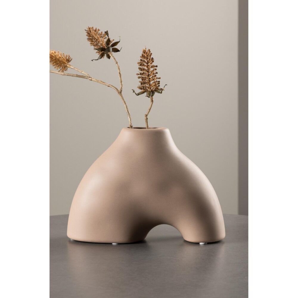 lichtroze keramische vaas 15 cm afbeelding 5