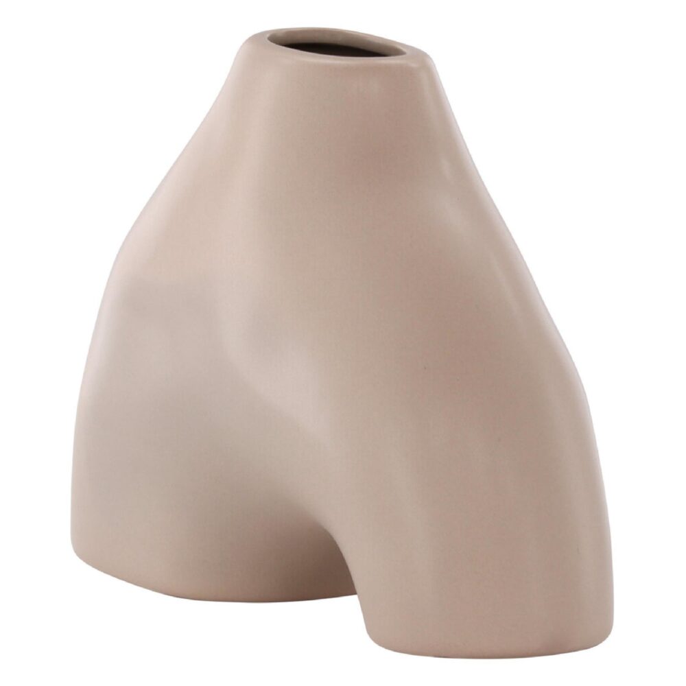 lichtroze keramische vaas 15 cm afbeelding 3