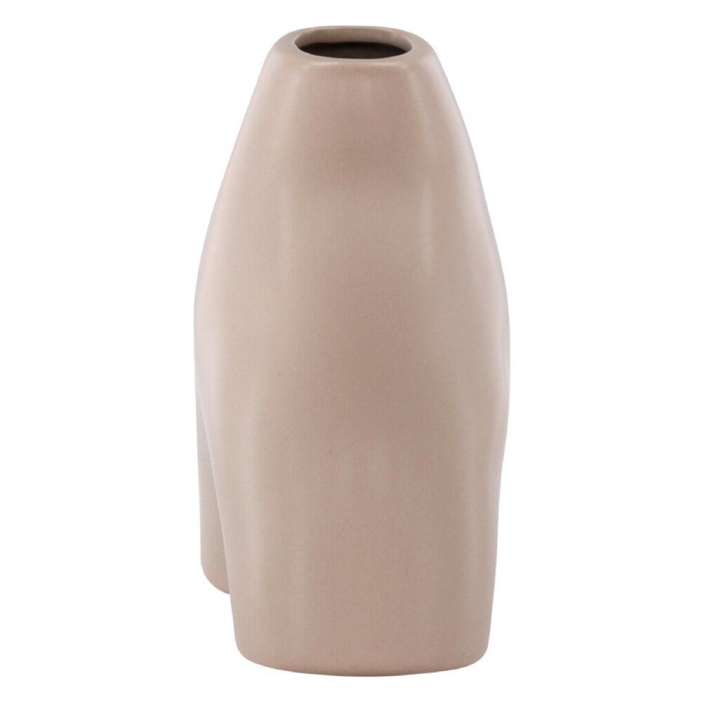 lichtroze keramische vaas 15 cm afbeelding 4