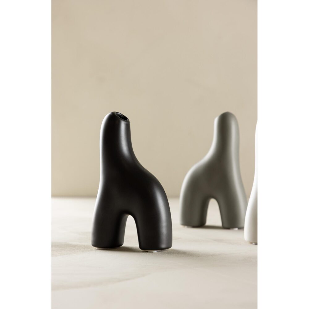 zwarte keramische vaas 16 cm afbeelding 9