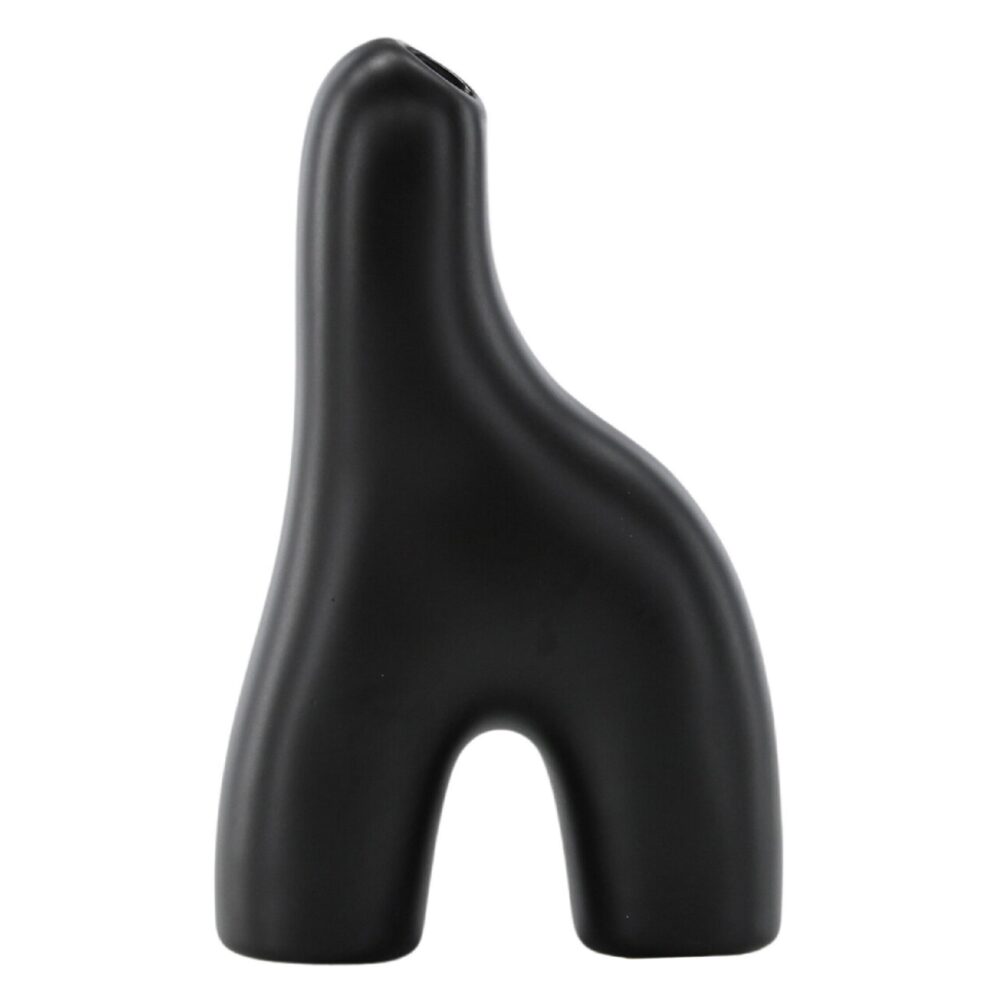 zwarte keramische vaas 16 cm afbeelding 1