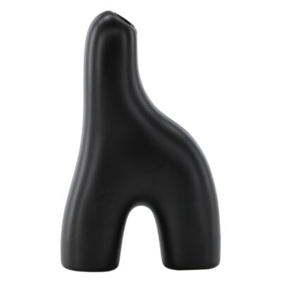 zwarte keramische vaas 16 cm afbeelding 1