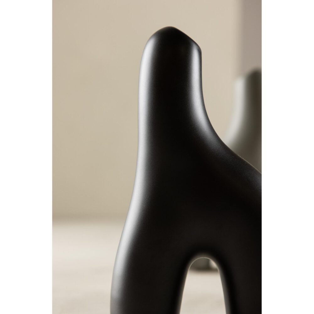 zwarte keramische vaas 16 cm afbeelding 10