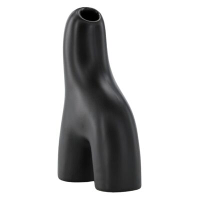 zwarte keramische vaas 16 cm afbeelding 3